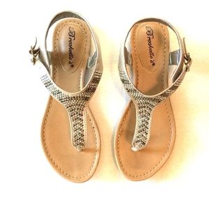 New SIlver Thong Sandals